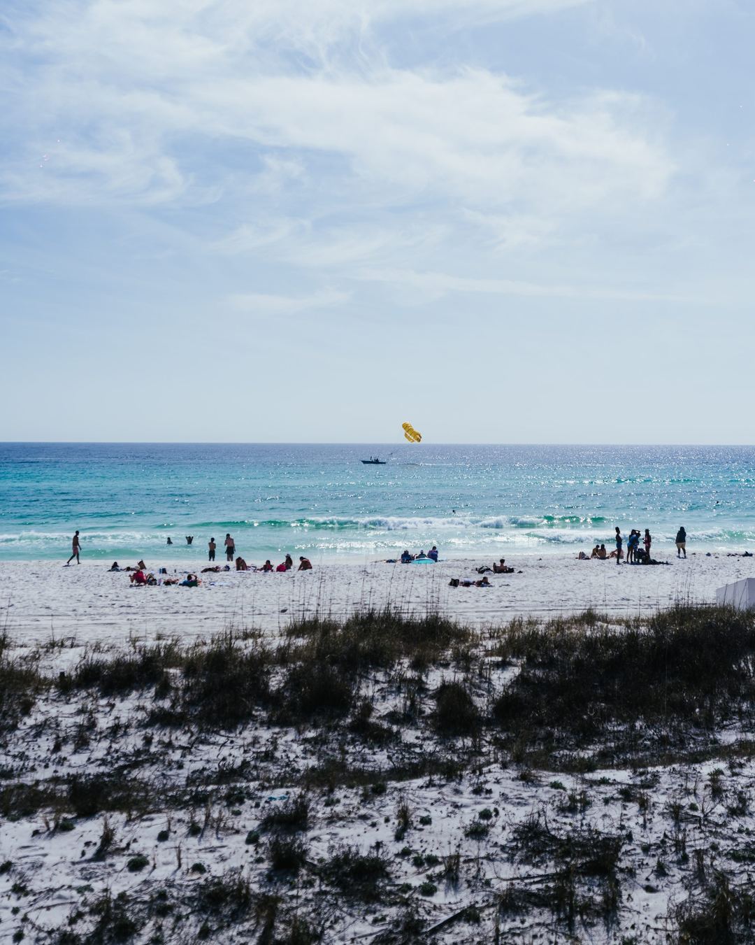 The Gulf of Mexico seen over the dunes at Panama City Beach